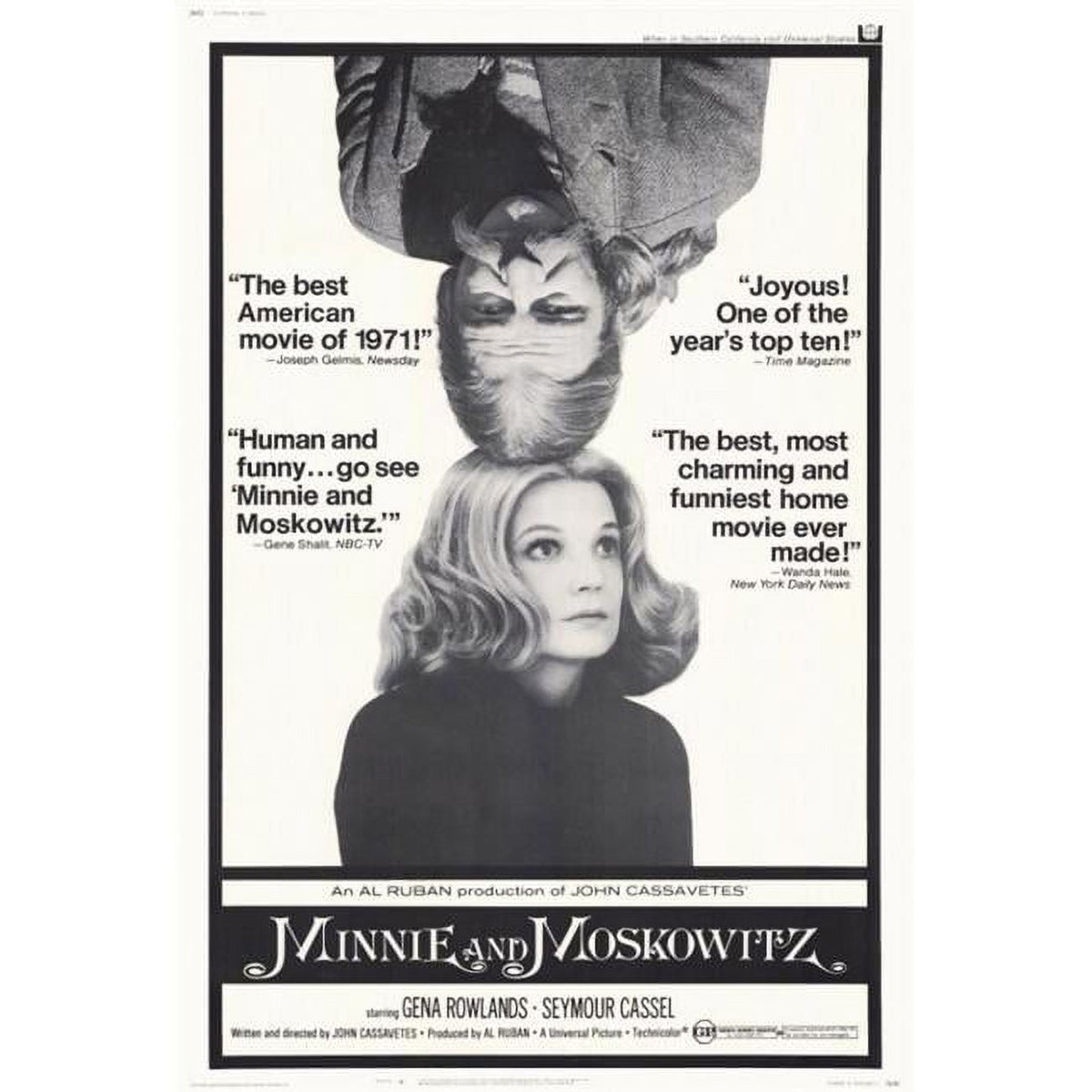 Minnie and Moskowitz movie poster print showcasing classic film art.