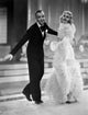 Fred Astaire and Ginger Rogers classic movie photo print in black tuxedo and furry dress.
