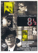 Eight and a Half Movie Poster Print featuring Marcello Mastroianni, 1963 film classic.