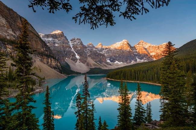 Moraine Lake at Sunrise Photo Print from Banff National Park
