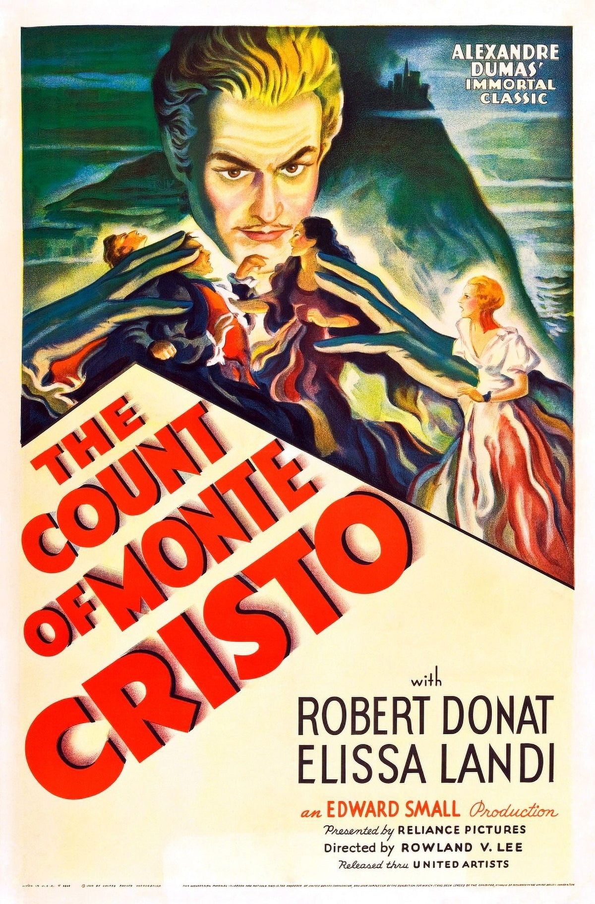 The Count of Monte Cristo movie masterprint poster featuring Robert Donat, 1934.