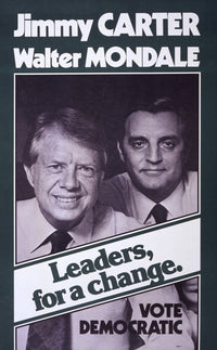 Jimmy Carter Walter Mondale Leaders for a Change 1976 poster print.