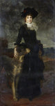 Mina Kaulbach with Great Dane Poster Print by Friedrich August von Kaulbach