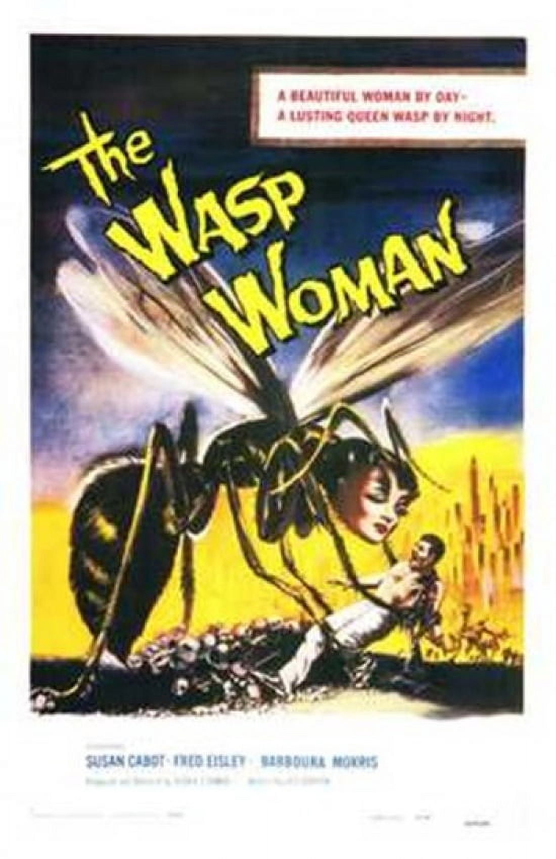 The Wasp Woman movie poster in 11x17 size featuring classic horror imagery.