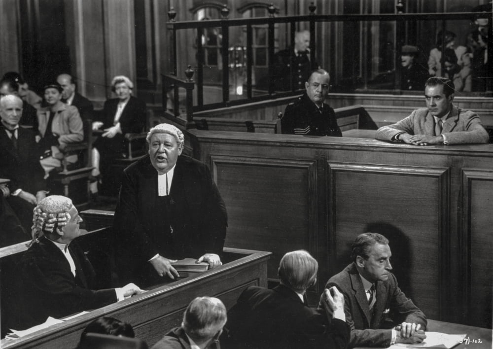 Witness For The Prosecution cast talking in movie scene photo print