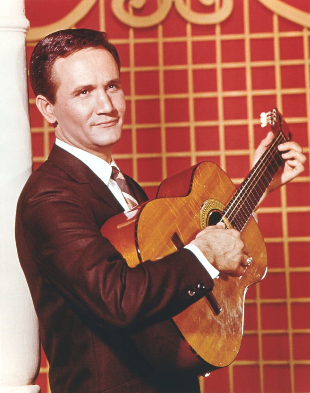 Roger Miller posed in stripe portrait photo print