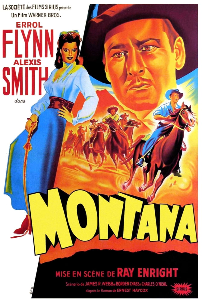 Montana Movie Masterprint Poster featuring Alexis Smith and Errol Flynn from 1950.