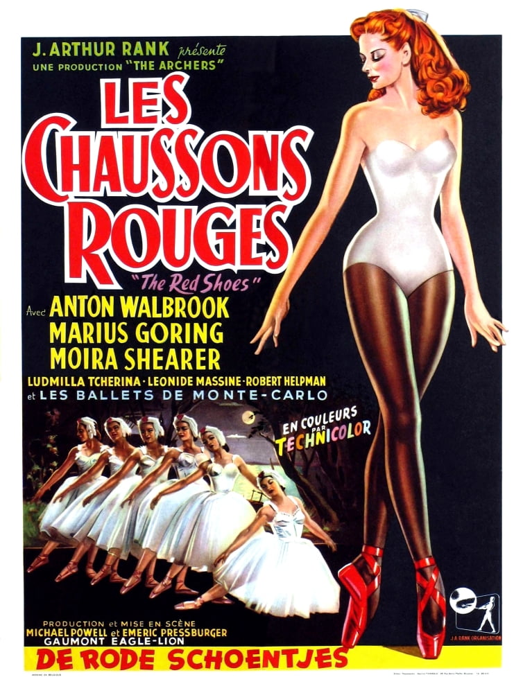 The Red Shoes movie poster featuring Moira Shearer - 1948