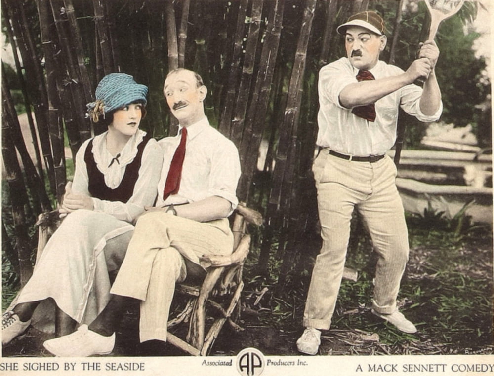 She Sighed lobby card print featuring Marie Prevost and Ben Turpin from the 1921 movie.