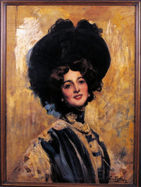 Portrait of Lina Cavalieri art print showcasing classic beauty.