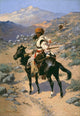 An Indian Trapper fine art print by Frederic Remington showcasing a rugged American landscape.