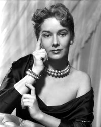 Vera Miles in a silk black off-the-shoulder gown photo print.