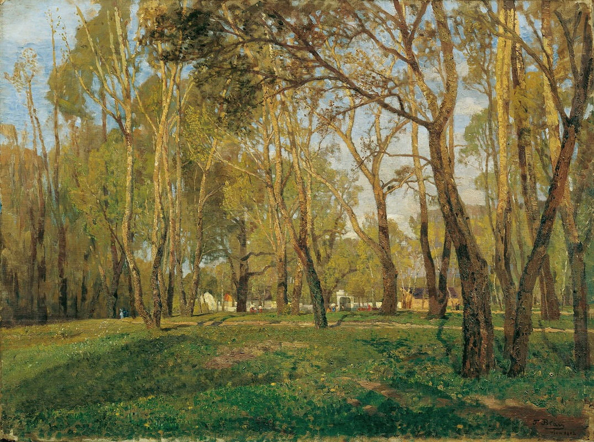 Krieau im Prater Fine Art Print by Tina Blau showcasing serene landscapes of Vienna.
