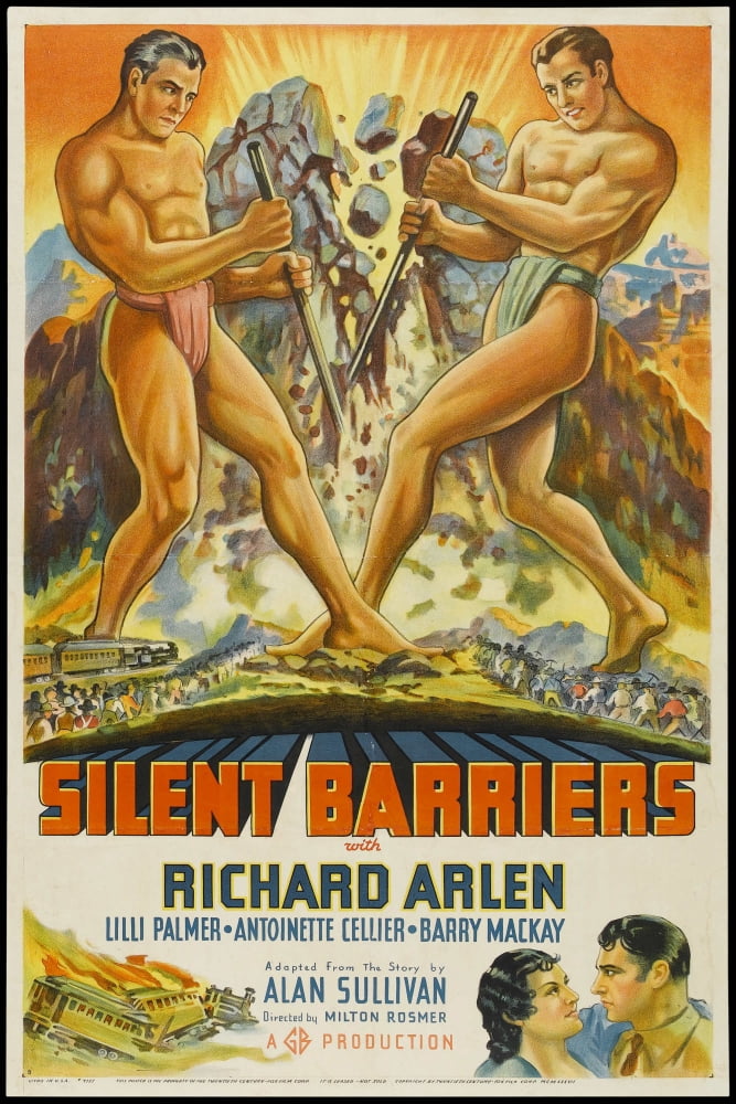 Silent Barriers movie masterprint poster featuring Richard Arlen, 1937 classic film.