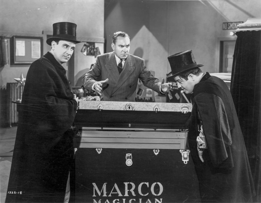 Abbott & Costello classic photo print in cape and top hat.
