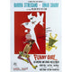 Funny Girl movie poster print featuring Barbra Streisand and Omar Sharif, 1968 film.