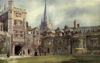 Oxford 1905 Brasenose College Old Quadrangle Poster Print by William Matthison