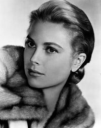 Grace Kelly stunning portrait wearing a fur stole photo print.