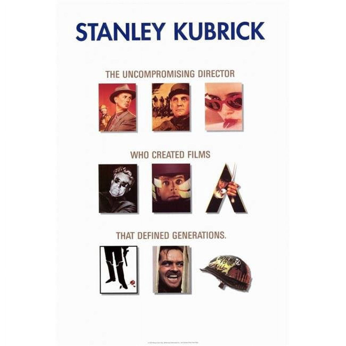 Stanley Kubrick movie poster print showcasing vintage film art.