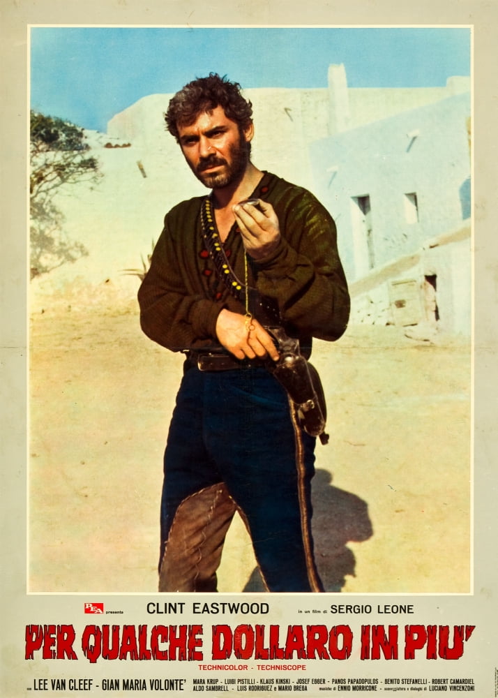For A Few Dollars More movie poster print featuring Gian Maria Volonte, 11x17 inches.
