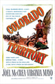Colorado Territory movie poster print featuring Joel McCrea and Virginia Mayo, 1949, size 11x17.