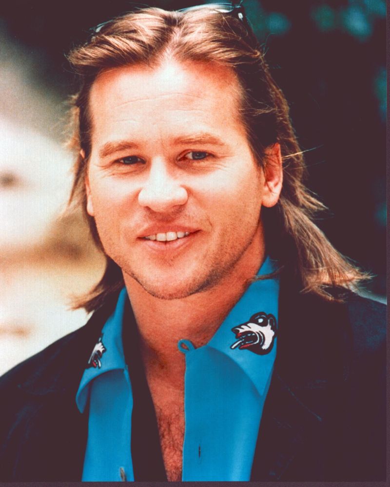 Val Kilmer in aqua shirt and black blazer photo print.