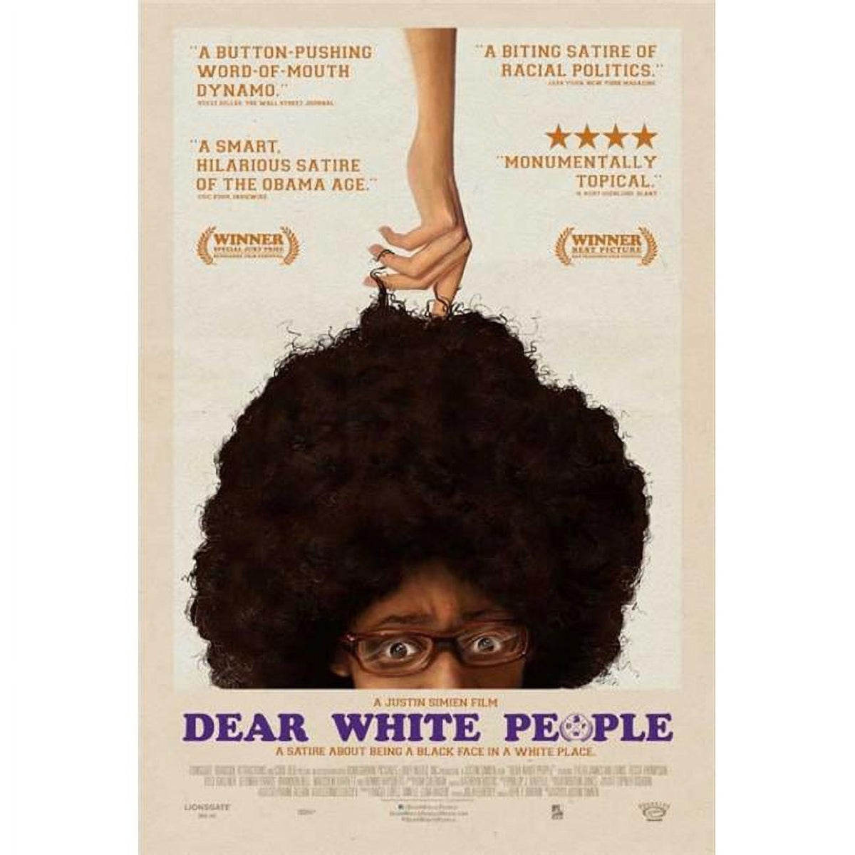 Dear White People Movie Poster Print 27x40 - vibrant artwork