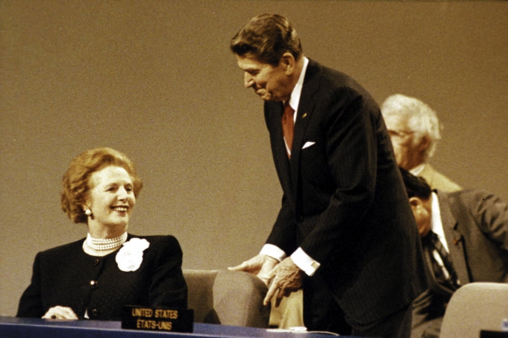 Ronald Reagan and Margaret Thatcher historic photo print