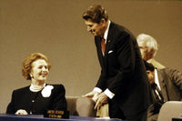 Ronald Reagan and Margaret Thatcher historic photo print