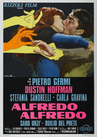 1972 movie masterprint poster featuring Stefania Sandrelli and Dustin Hoffman.