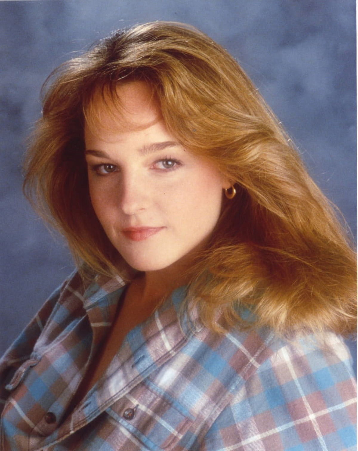 Helen Hunt portrait photo print in checkered shirt