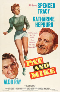 Pat and Mike movie masterprint poster featuring Katharine Hepburn and Spencer Tracy.