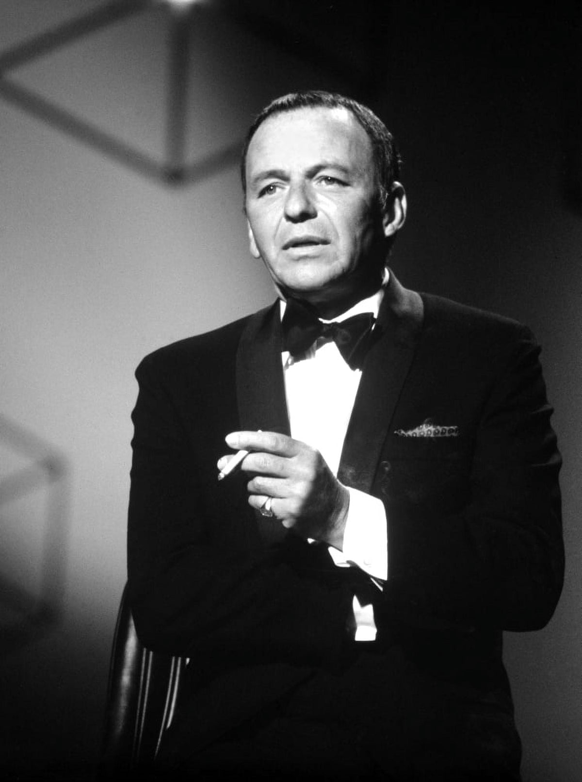 Frank Sinatra smoking a cigarette in a tuxedo photo print