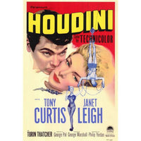 Houdini Movie Poster Print showcasing the iconic escape artist in vibrant detail.