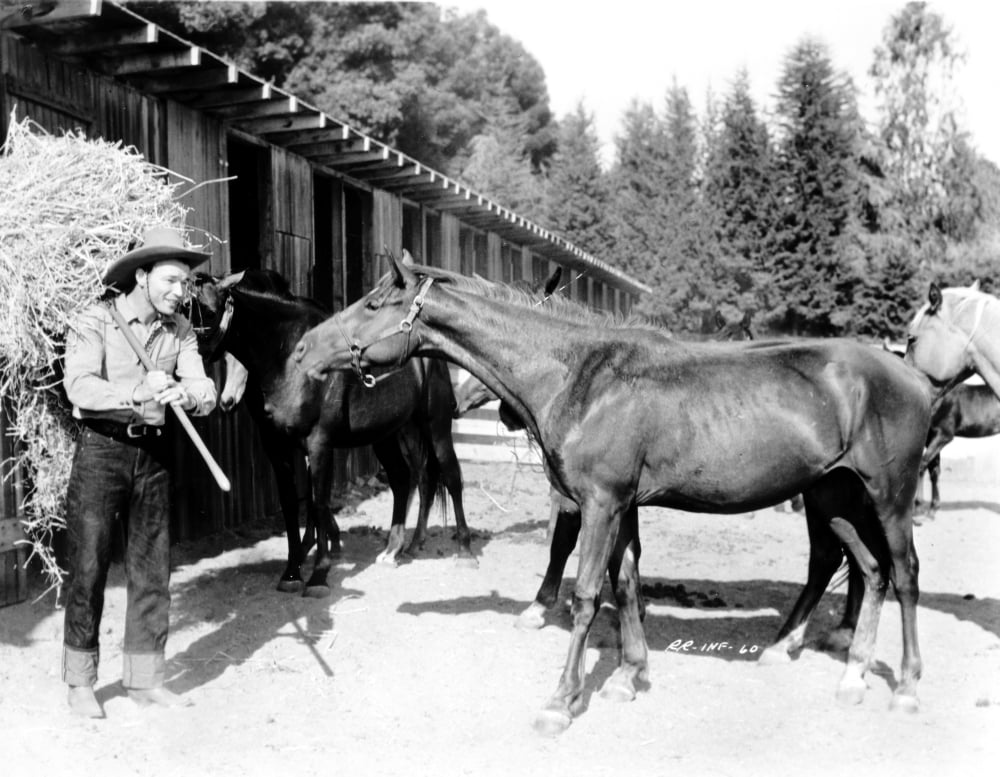 Roy Rogers photo print featuring a horse, capturing American cowboy culture.