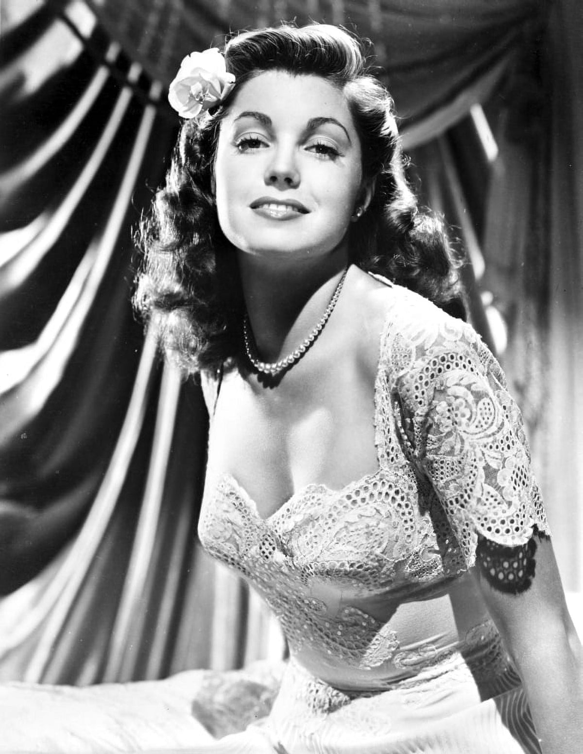 Esther Williams in an embroidered lace dress photo print