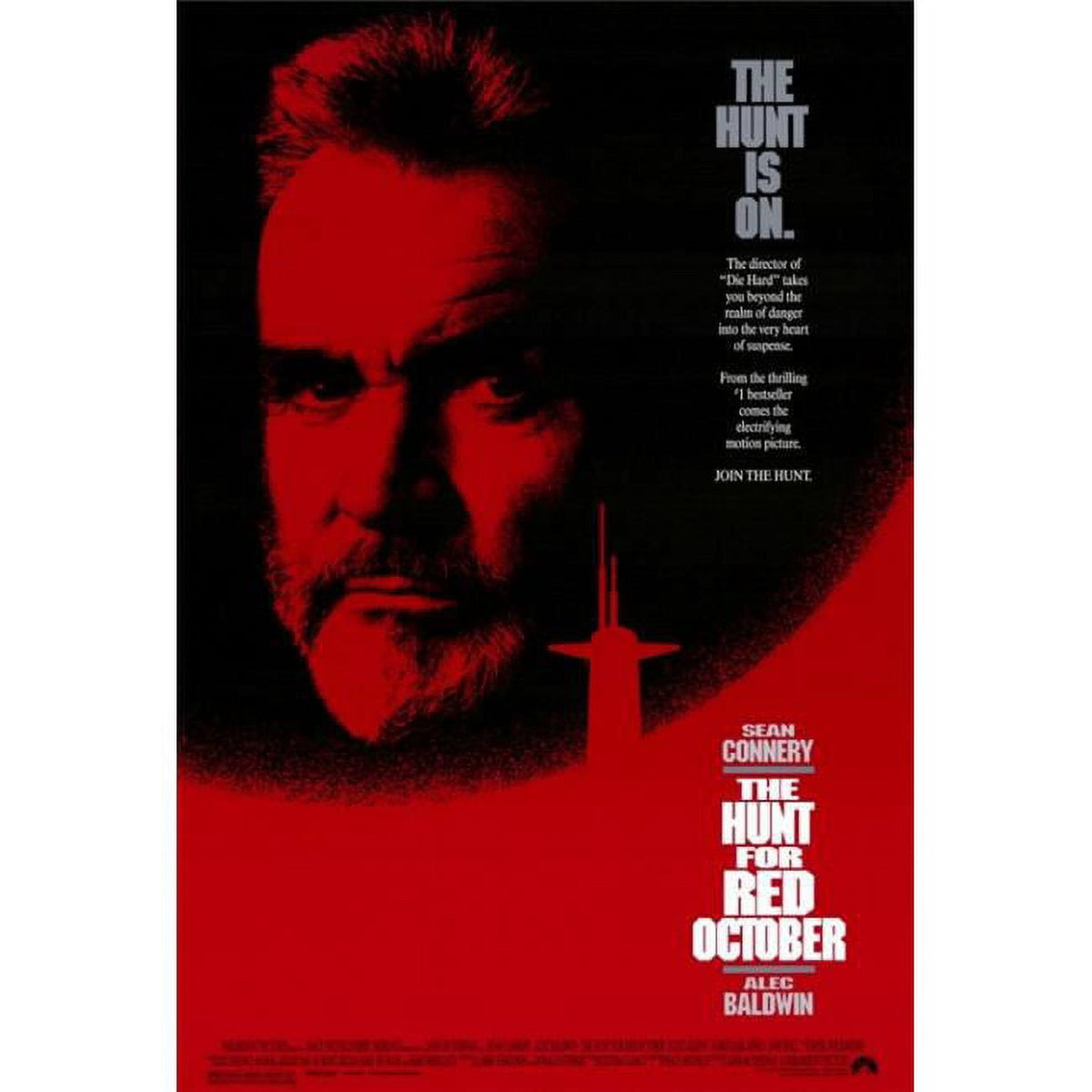 The Hunt for Red October movie poster print, vibrant colors, 27 x 40 inches.