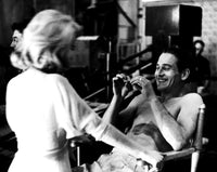 Joanne Woodward and Paul Newman on film set photo print