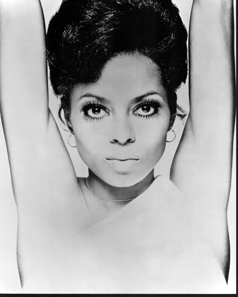 Diana Ross black and white headshot photo print.