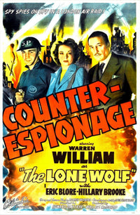 Counter-Espionage movie poster print featuring Forrest Tucker, Hillary Brooke, and Warren William - 1942 film.