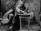 Marlene Dietrich iconic photo print in black dress, vintage Hollywood style.