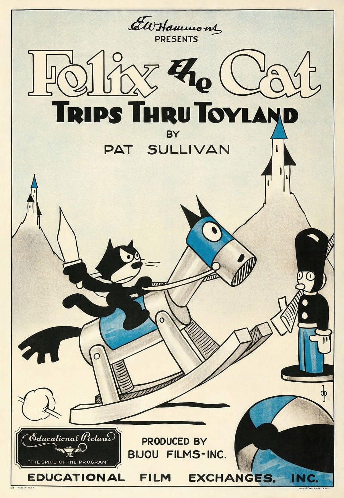 Felix the Cat Trips Thru Toyland vintage poster print from 1925