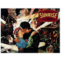 Sunrise: A Song of Two Humans movie poster print featuring Janet Gaynor and George O'Brien.