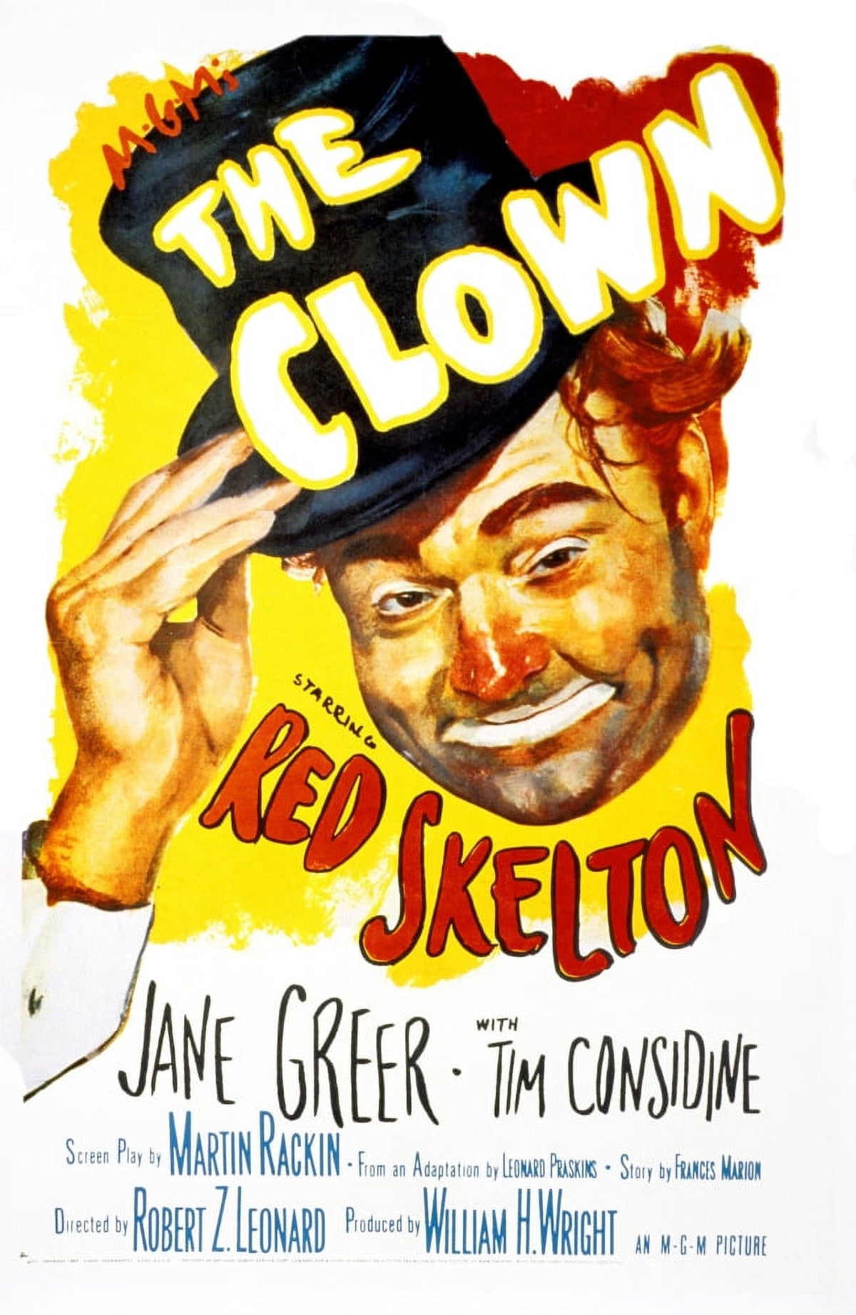 The Clown movie poster masterprint featuring Red Skelton from 1953.
