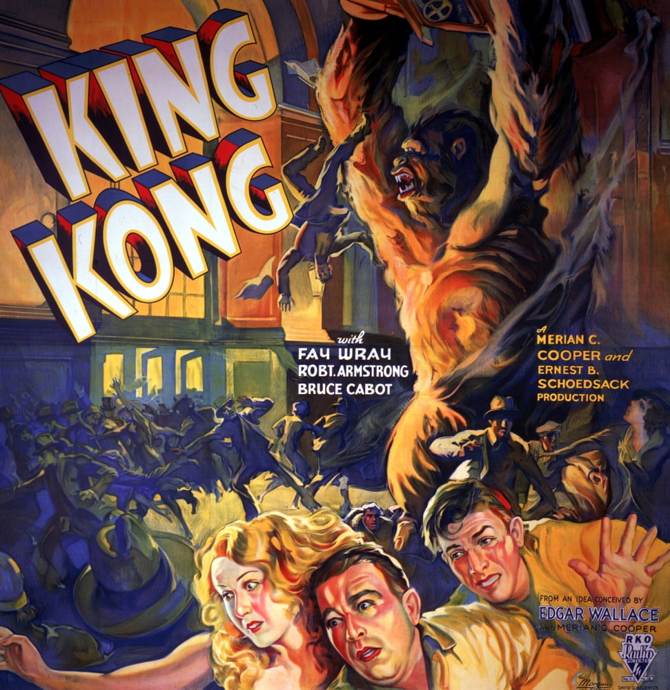 King Kong Movie Masterprint Poster featuring Fay Wray, Robert Armstrong, and Bruce Cabot, 1933 film