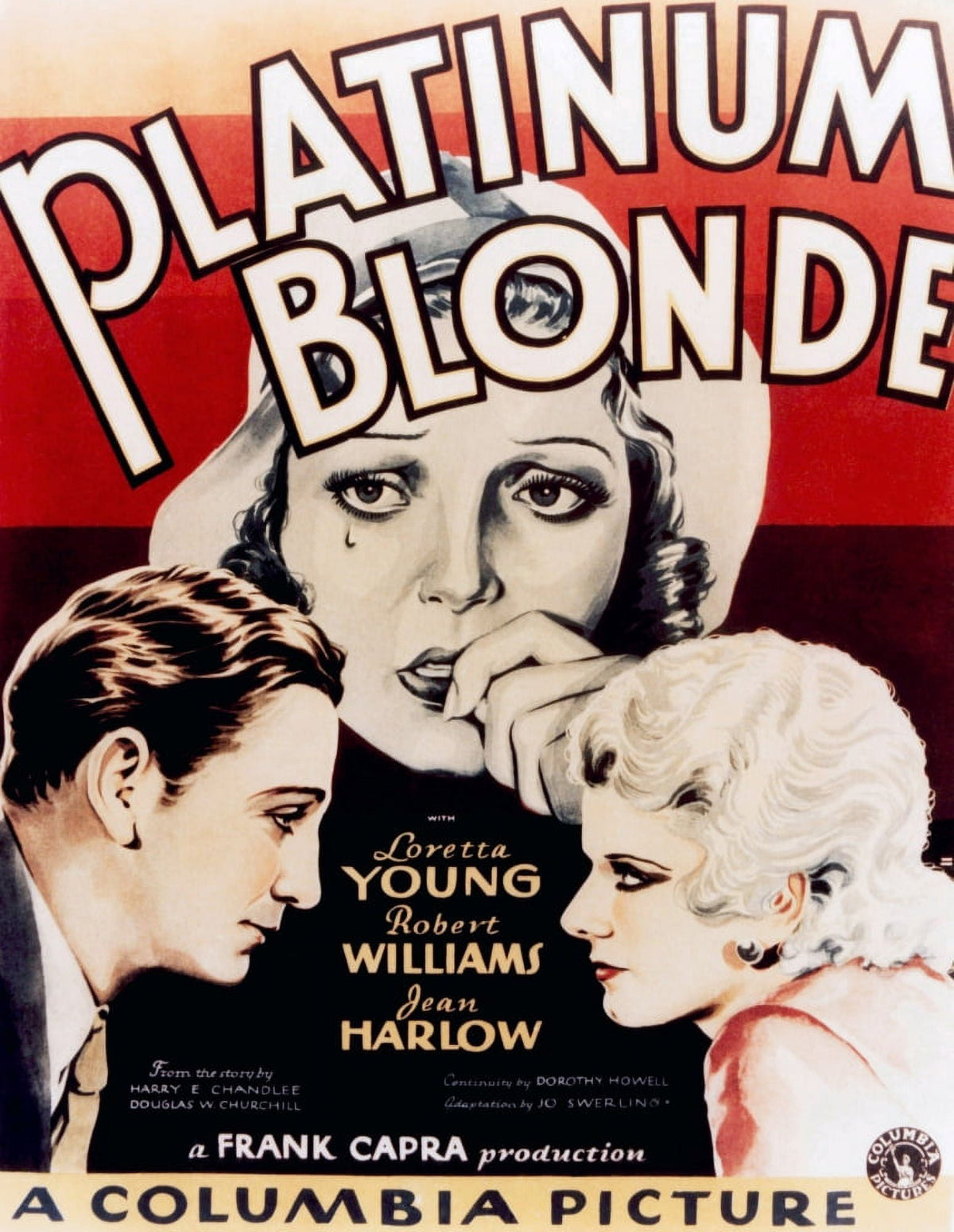 Platinum Blonde 1931 Movie Poster Art featuring Loretta Young and Jean Harlow