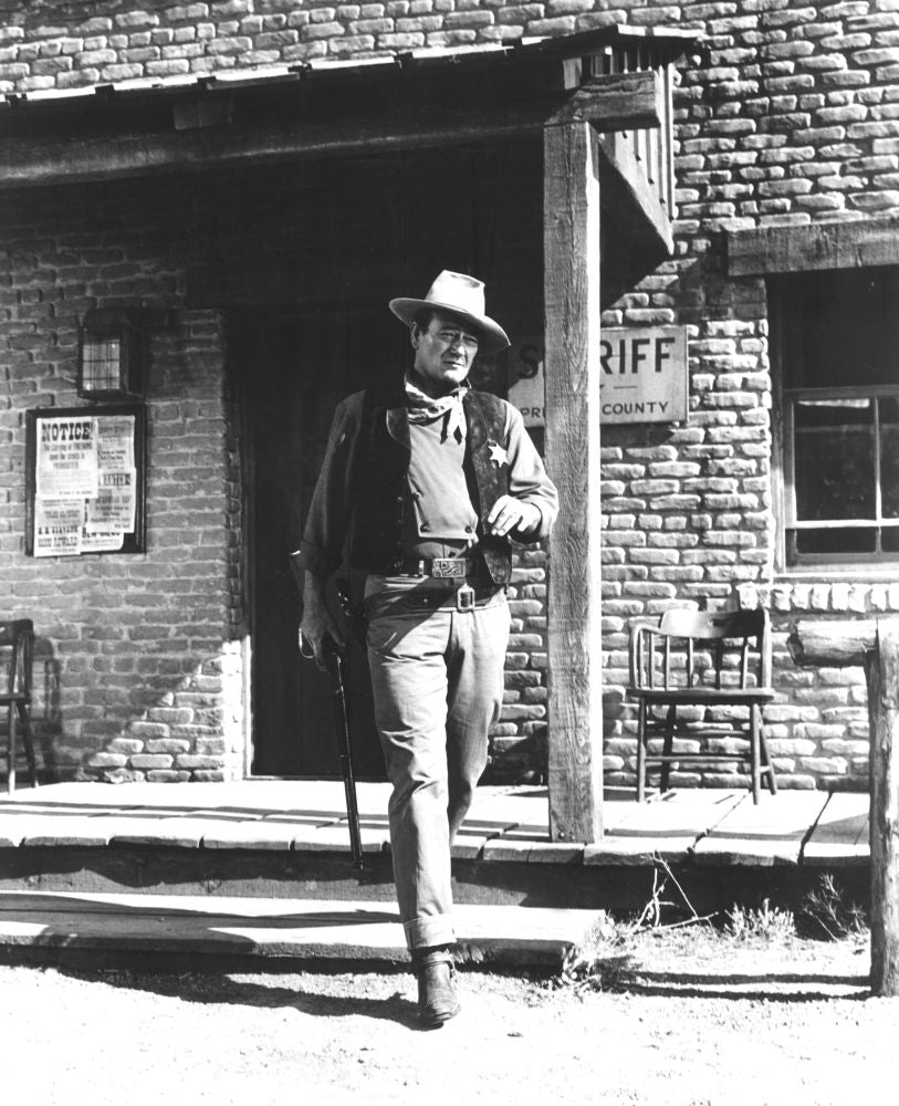 Rio Bravo movie poster print featuring John Wayne in classic Western film