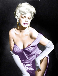 Barbara Nichols in purple dress photo print, available in multiple sizes.