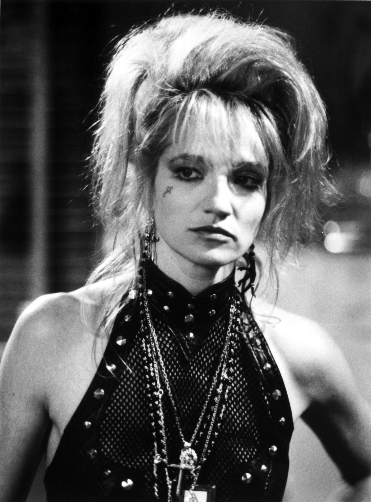Ellen Barkin black and white photo print showcasing classic Hollywood glamour.