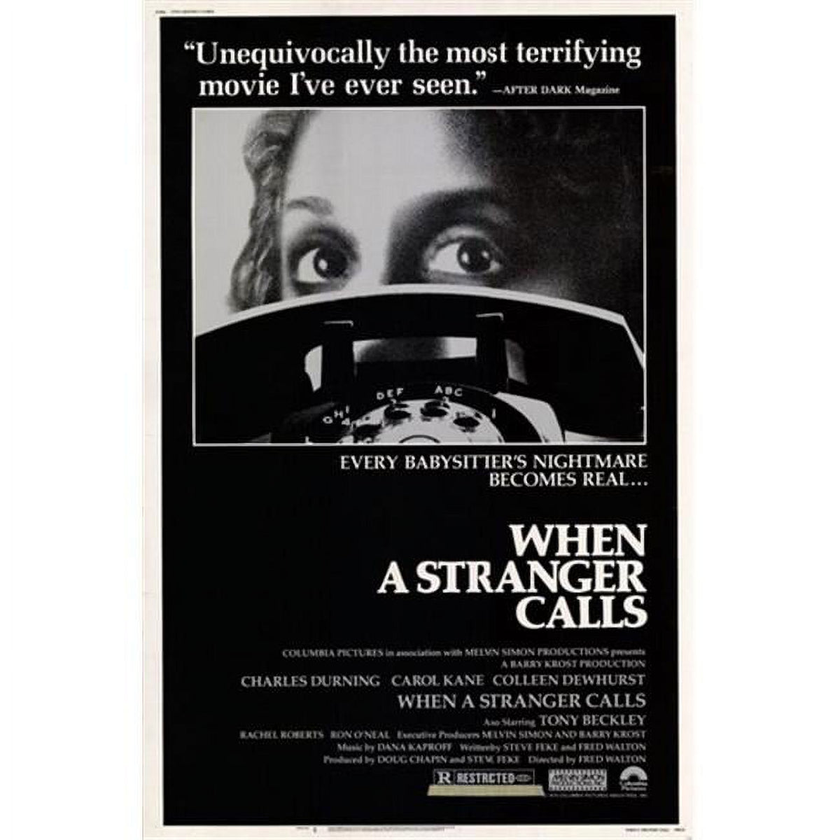 When a Stranger Calls Movie Poster 11x17 - horror film artwork